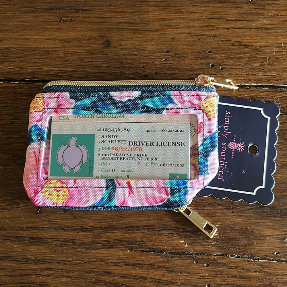 Simply Southern Floral ID Wallet - Pink and Blue